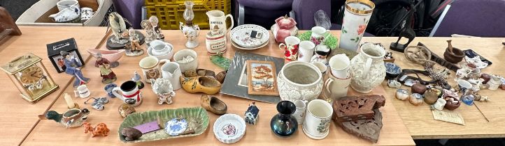 Large selection of miscellaneous includes Jugs, vases, clock etc