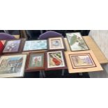 Selection of framed prints largest measures approx width 18 inches by 16 tall