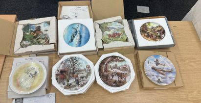 Selection of collectors plates to include 2 Christmas plates, makers Coalport, Wedgwood etc