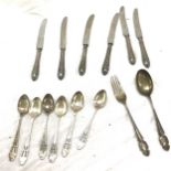 Selection of silver handled knives and silver cutlery gross silver weight 133grams