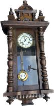 Two key hole Vienna wall clock with pendulum and key