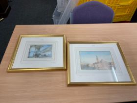 2 Framed prints by J.M.W Turner 15 inches tall 16 inches wide