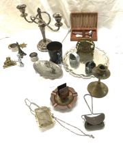 Box of Metalware includes plated items etc