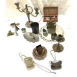 Box of Metalware includes plated items etc