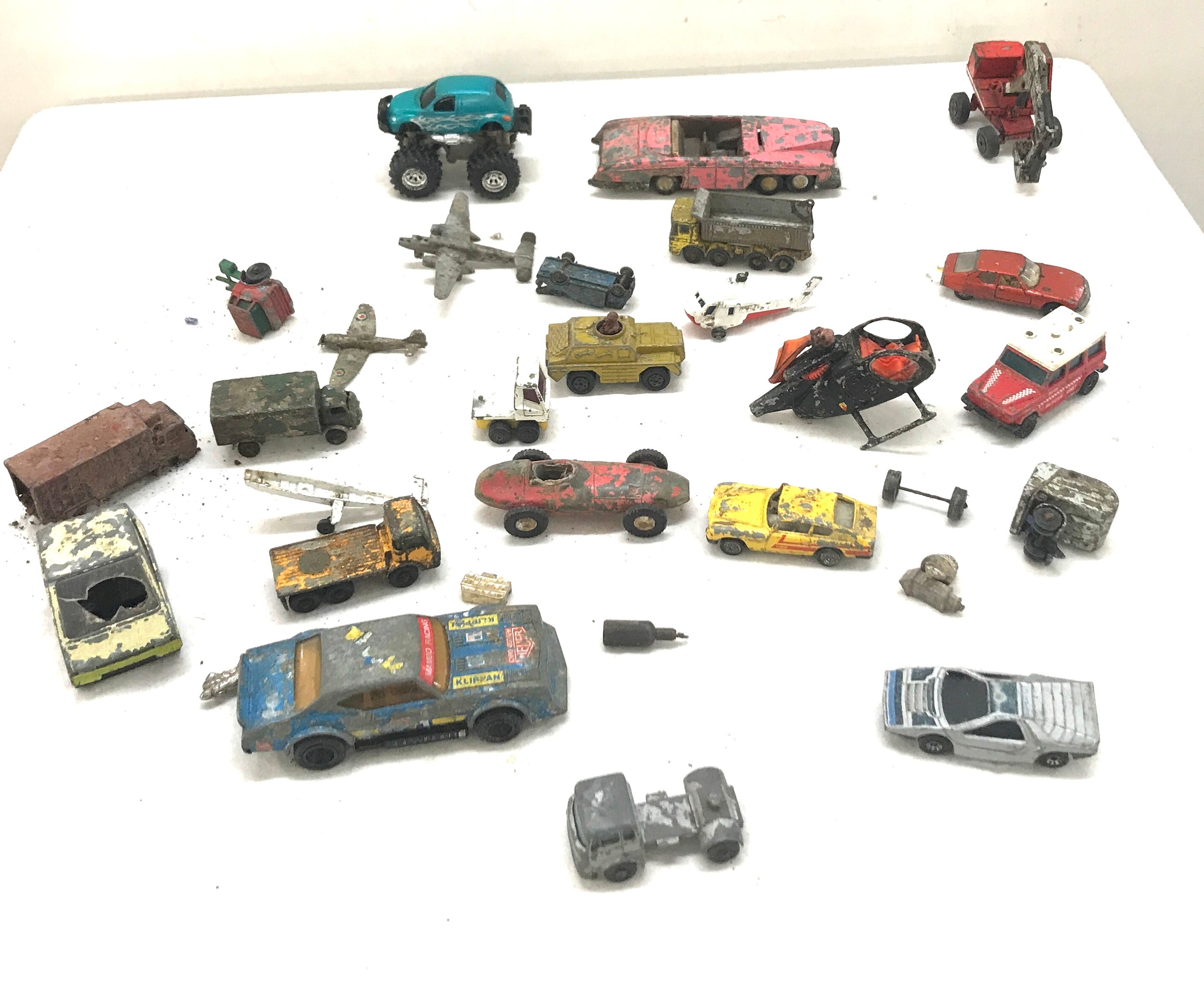 Selection of vintage diecast cars includes Match box and Corgi