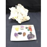 Large selection of Quartz crystal stones, largest measures approximately 13 inches wide 10 inches