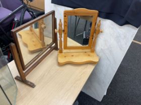 Two dressing table mirrors, measures approximately