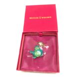 Butler and Wilson Frog With umbrella brooch, brand new in box