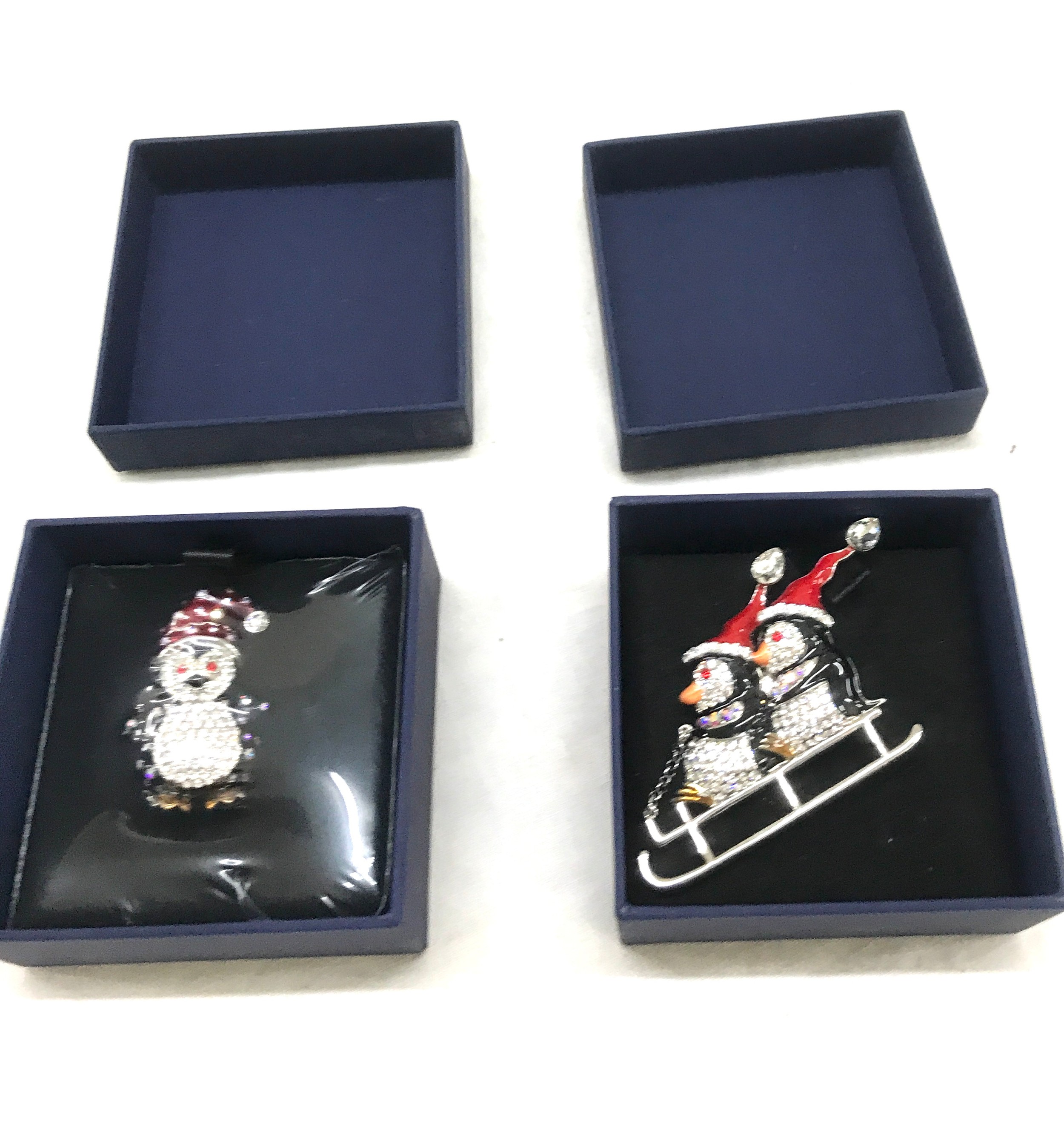 2 Boxed Butler and Wilson Penguin brooches
