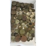 Tray of vintage coins includes pre 1947 coins etc