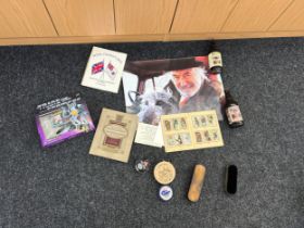 Selection of vintage collectable items to include Bill Maynard signed picture, ale, cigarette