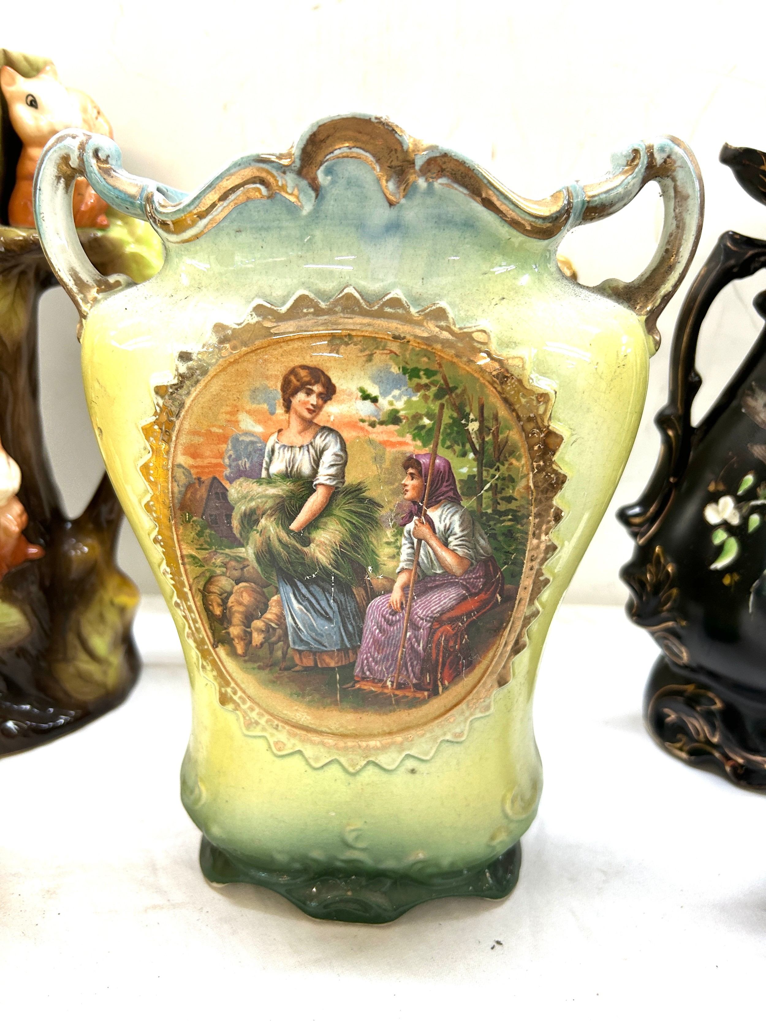 Large selection of jugs and vases to include porcelain tallest measures 11 inches tall - Image 4 of 7