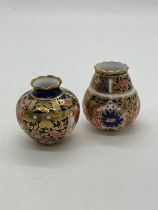 Two Miniature Royal Crown Derby Vases