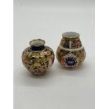 Two Miniature Royal Crown Derby Vases