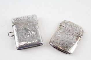 2 x .925 sterling silver vesta / match cases