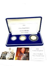 2004 Silver Proof Piedfort 3 Coin Collection Set Bannister BOX + COA Royal Mint