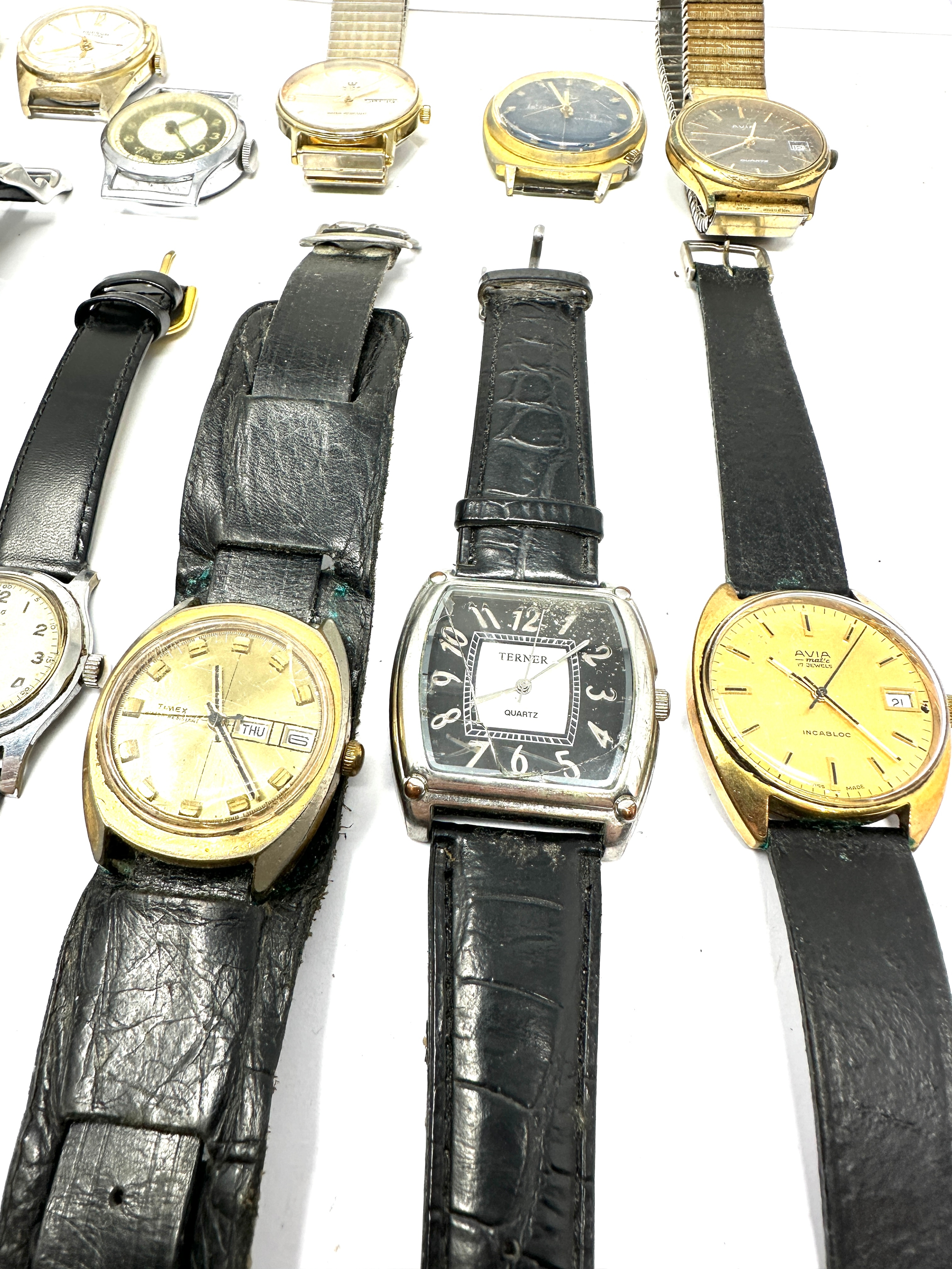 12 gents wristwatches all untested spares or repair inc avia terner timex lalvani guildhall ben - Image 2 of 5