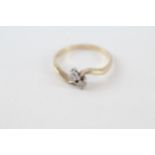 9ct gold vintage diamond toi et moi ring with uk hallmarks (1.8g)