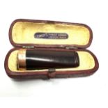 Antique 9ct gold & amber cheroot holder original box