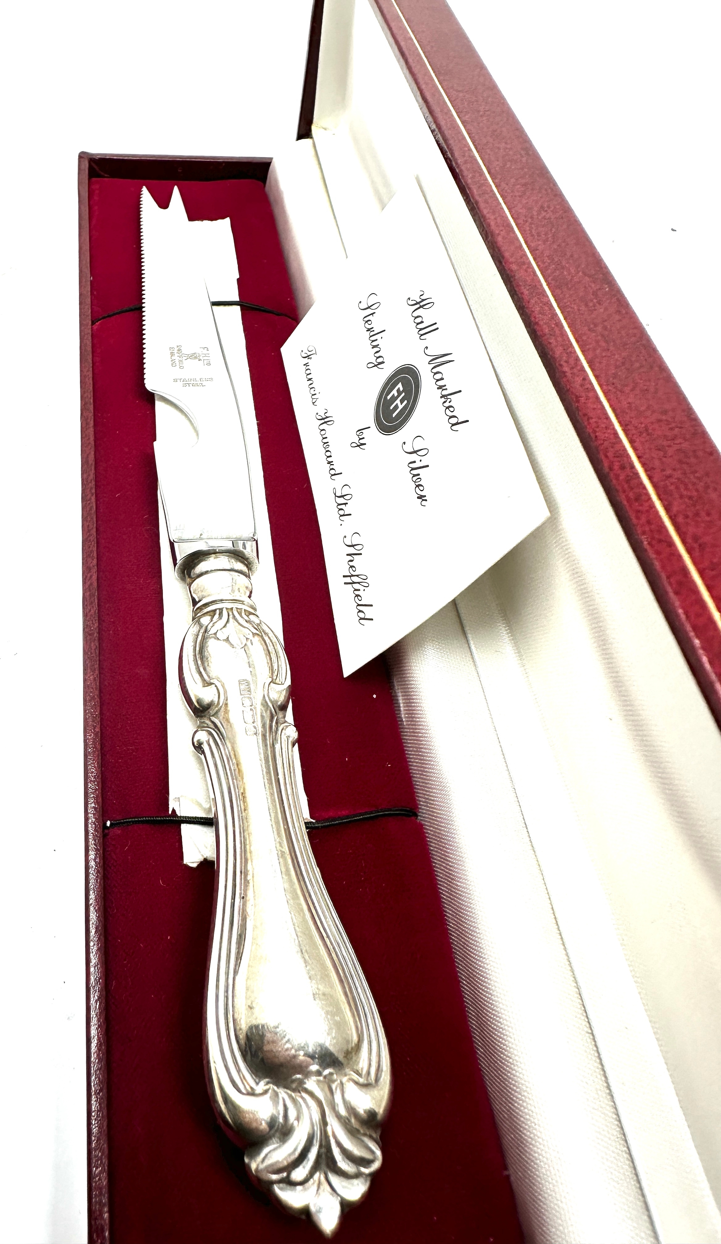 Boxed silver handle cheese knife by francis howard sheffield - Image 2 of 3