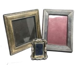 3 vintage silver picture frames largest measures approx 19cm by 14cm