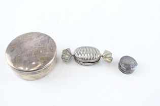 3 x .925 sterling pill / trinket boxes