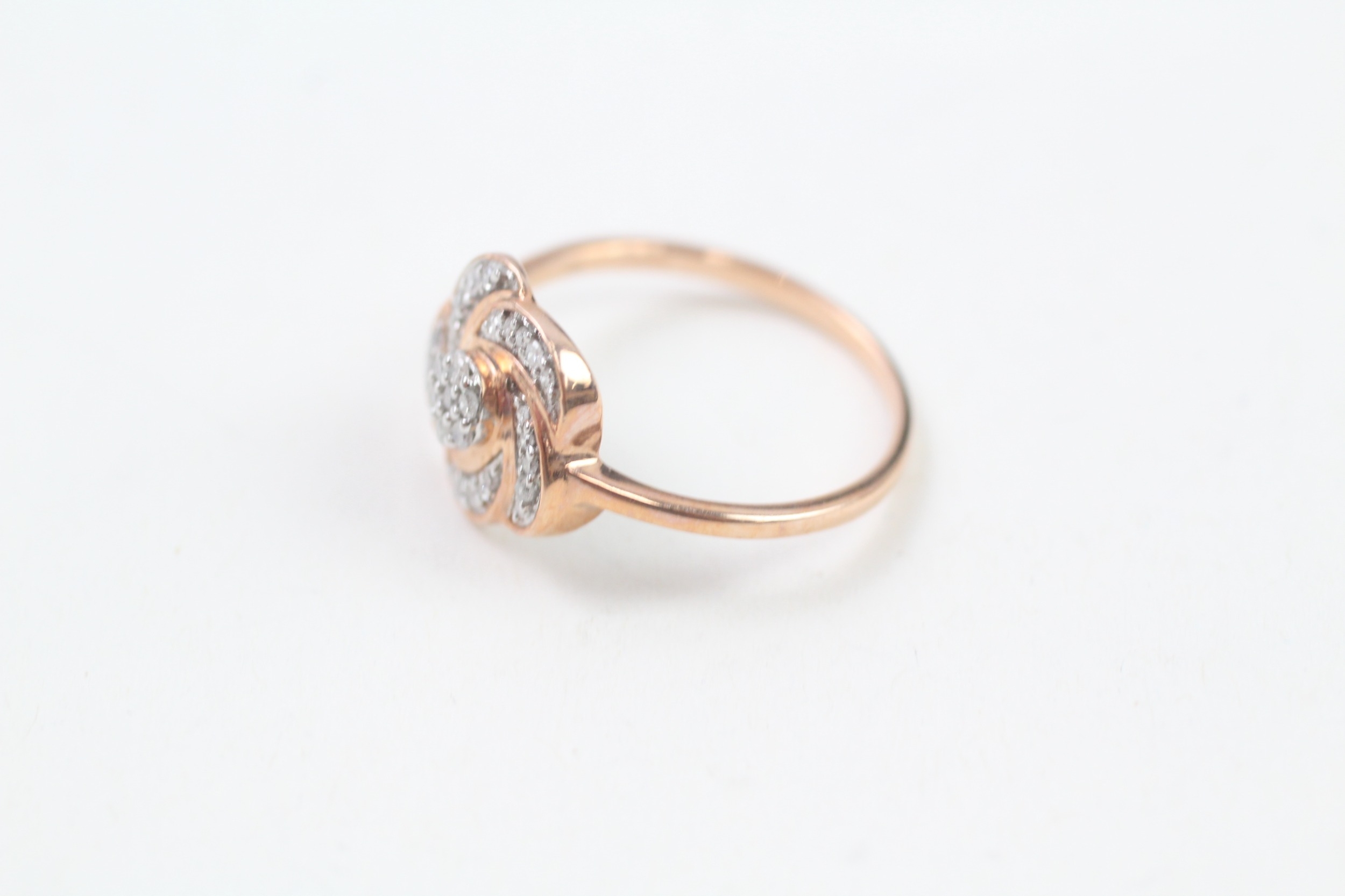 9ct rose gold diamond cluster dress ring (1.8g) - Image 3 of 4