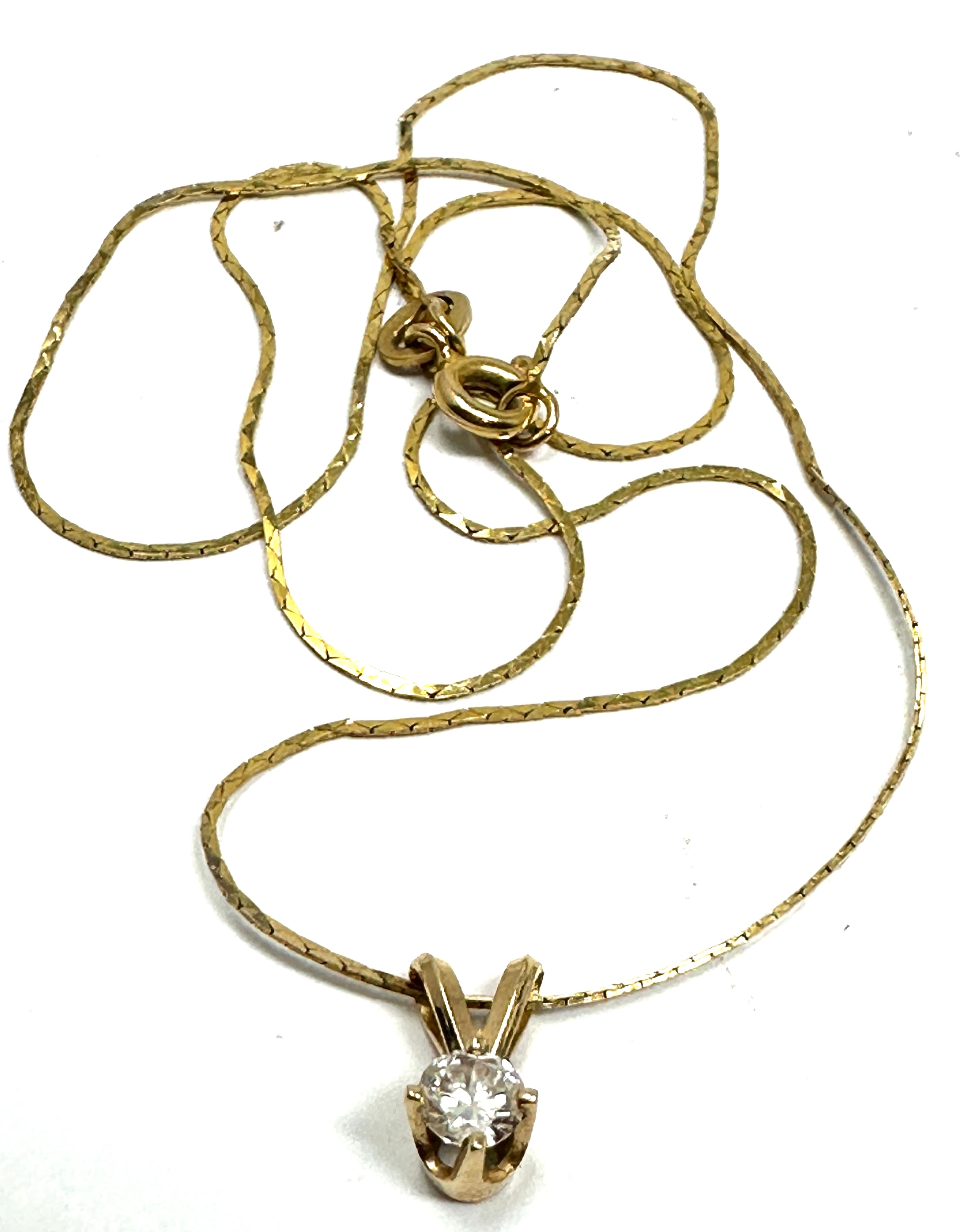 14ct gold diamond pendant necklace 0.20 ct diamond weight 1.80g
