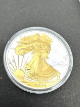 2004 gold Colorized Walking Lady Liberty Silver Dollar