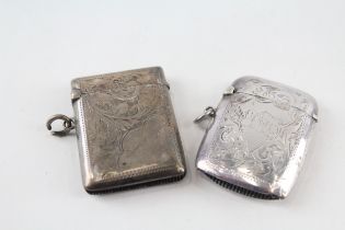 2 x .925 sterling silver vesta / match cases