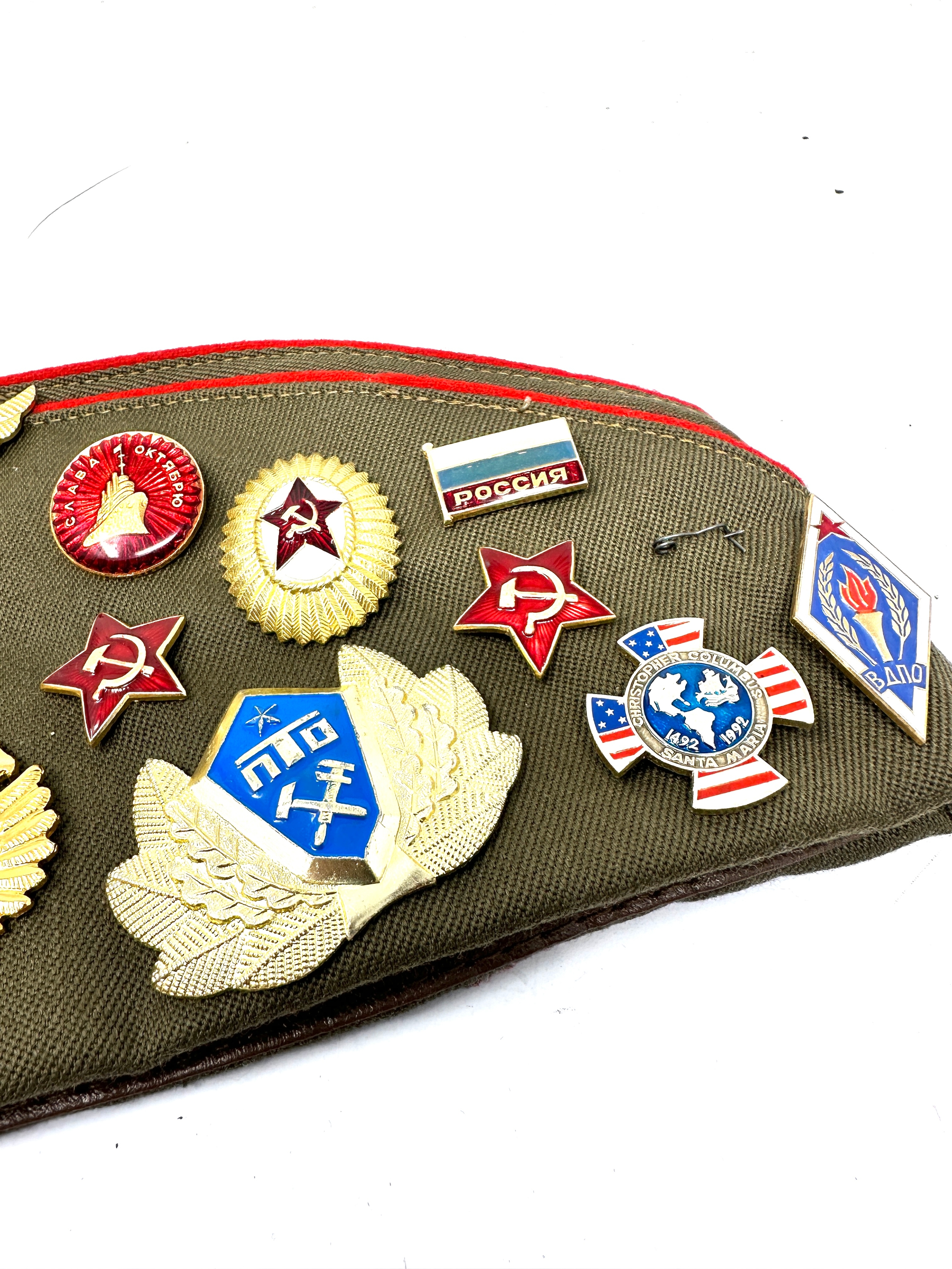 Russian soviet union cap with badges - Image 4 of 6