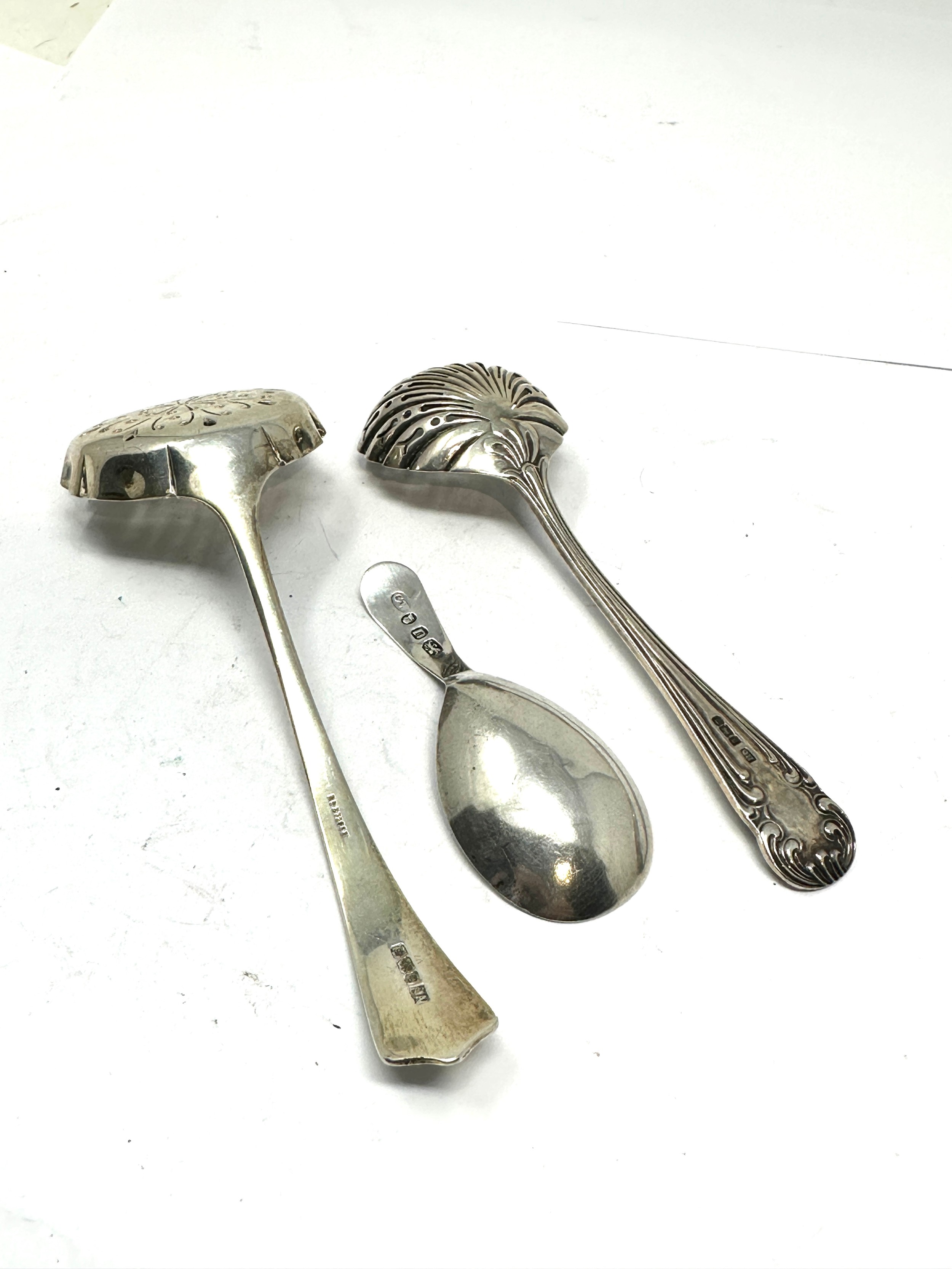 3 x .925 sterling spoons inc georgian, caddy, sifter etc - Image 2 of 2