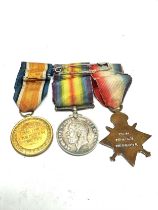 WW1 1914-15 Star Trio Named T-2389 Pte H. Filce Queens Regt