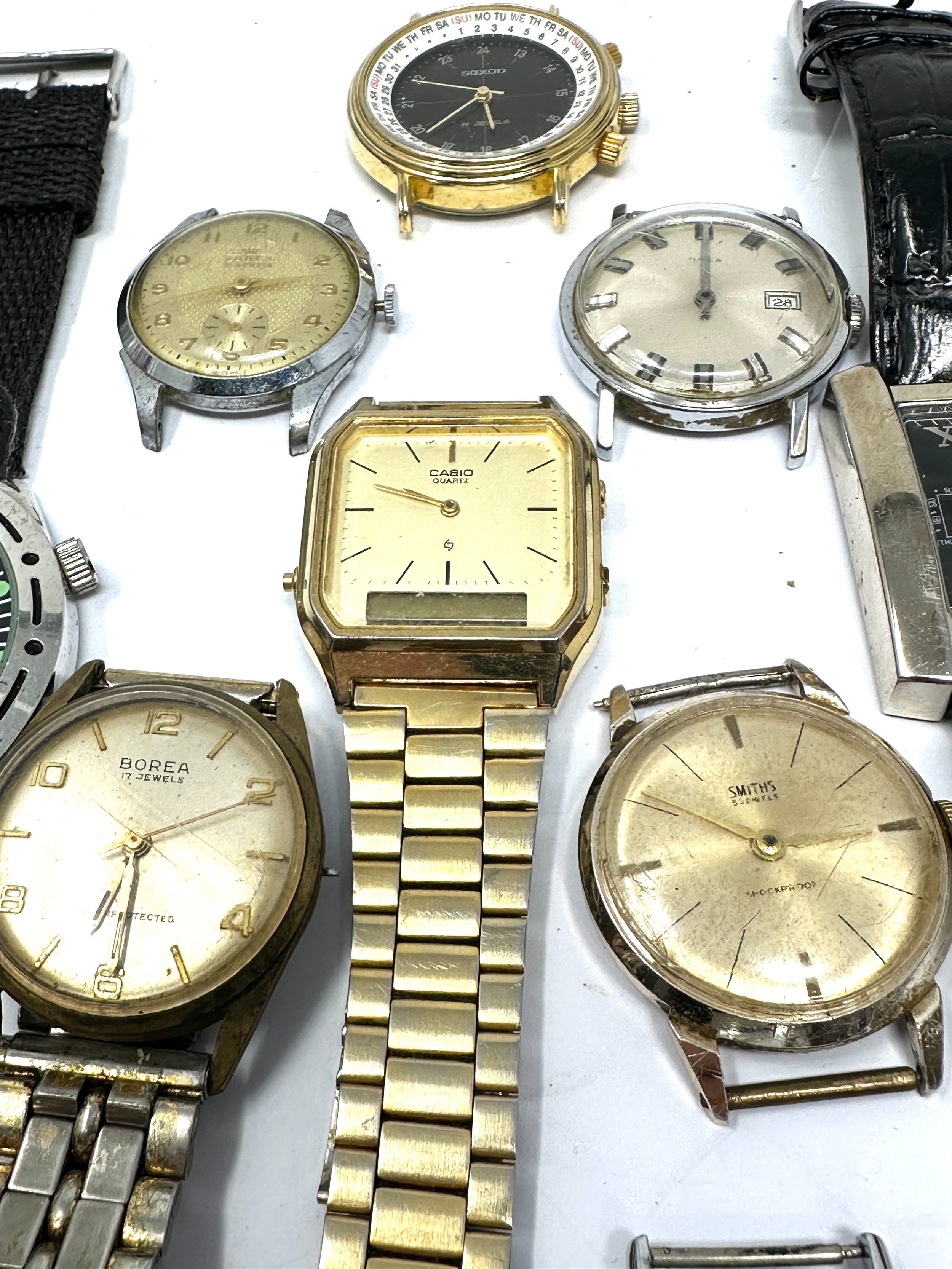 12 gents wristwatches all untested spares or repair inc borea phillips sekonda smiths waltham - Image 3 of 5
