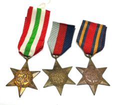 3 ww2 stars inc italy burma 1939-45