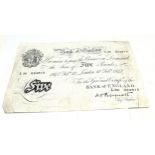 Bank of England feb 12 1947 white five pound note