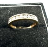 9ct gold 1ct diamonds half eternity ring weight 2.4g