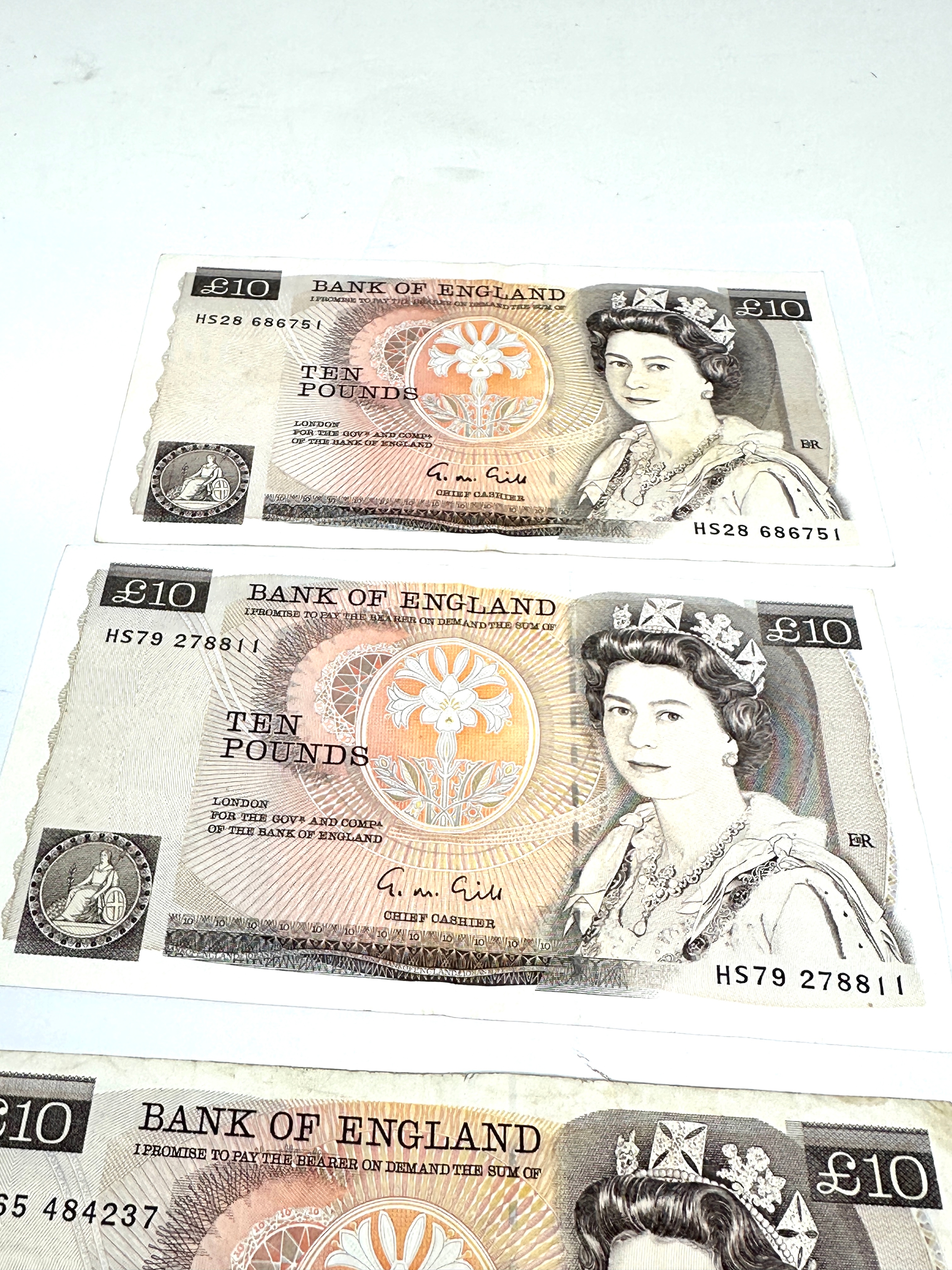 4 x G.Gill £10 Ten Pound Banknotes - Image 2 of 3