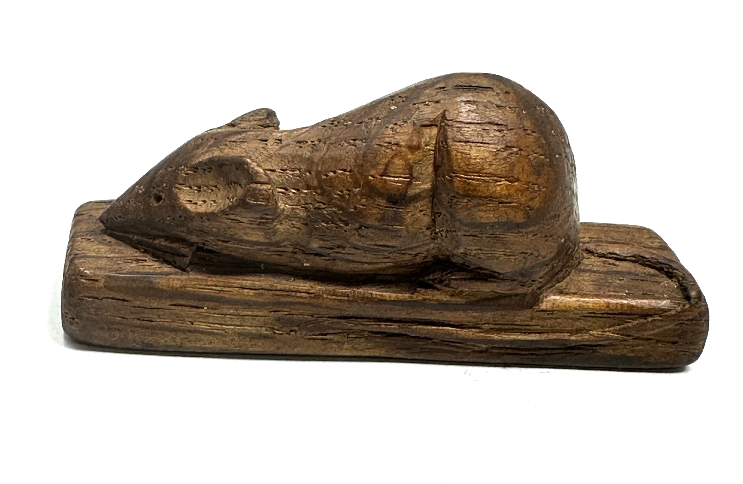 Robert Thompson of Kilburn (1876-1955) Mouseman- a small carved oak signature mouse, 5.8cm long - Image 2 of 4