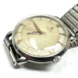 rare vintage Omega automatic honeycomb dial gents wristwatch the watch is ticking