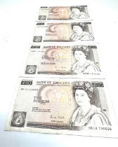 4 x G.Gill £10 Ten Pound Banknotes