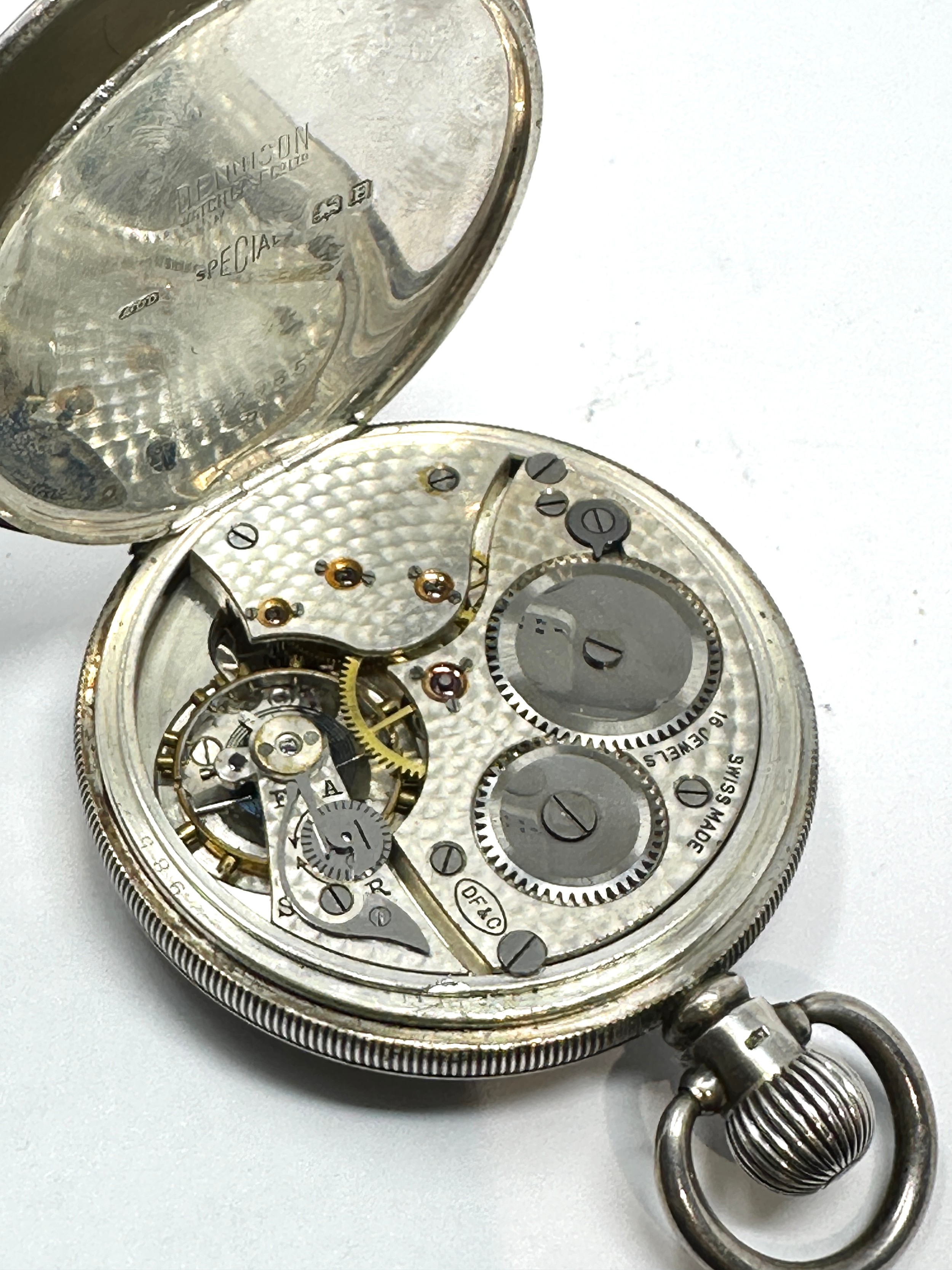 Vintage Gents Sterling Silver Pocket Watch Hand-wind Working - Image 3 of 3