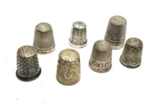 7 x .925 sterling thimbles inc charles horner