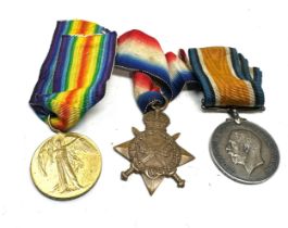 WW1 1914-15 Star Trio Named 8721 Pte S.Cartwright. South Staffs