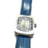 stuhrling original skeleton dial & skeleton back gents wristwatch the watch is ticking