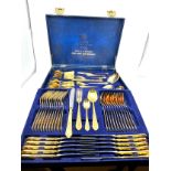 Solingen Cutlery Set 12 person Cutlery Case Fully 23/24 karat Gold plated in original case