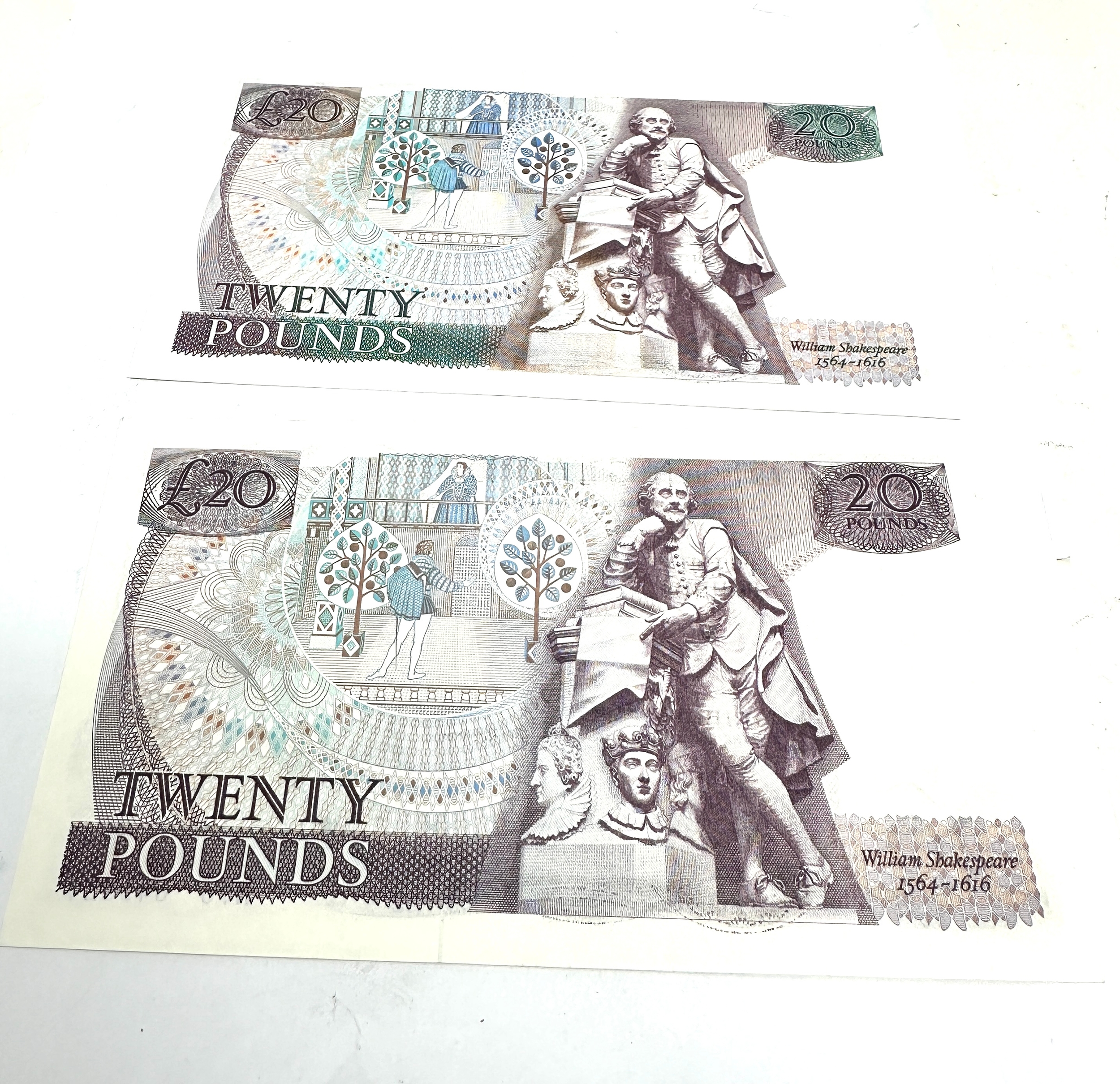 2 x Bank of England Old Twenty £20 Pound Notes look in unused condition - Image 6 of 6