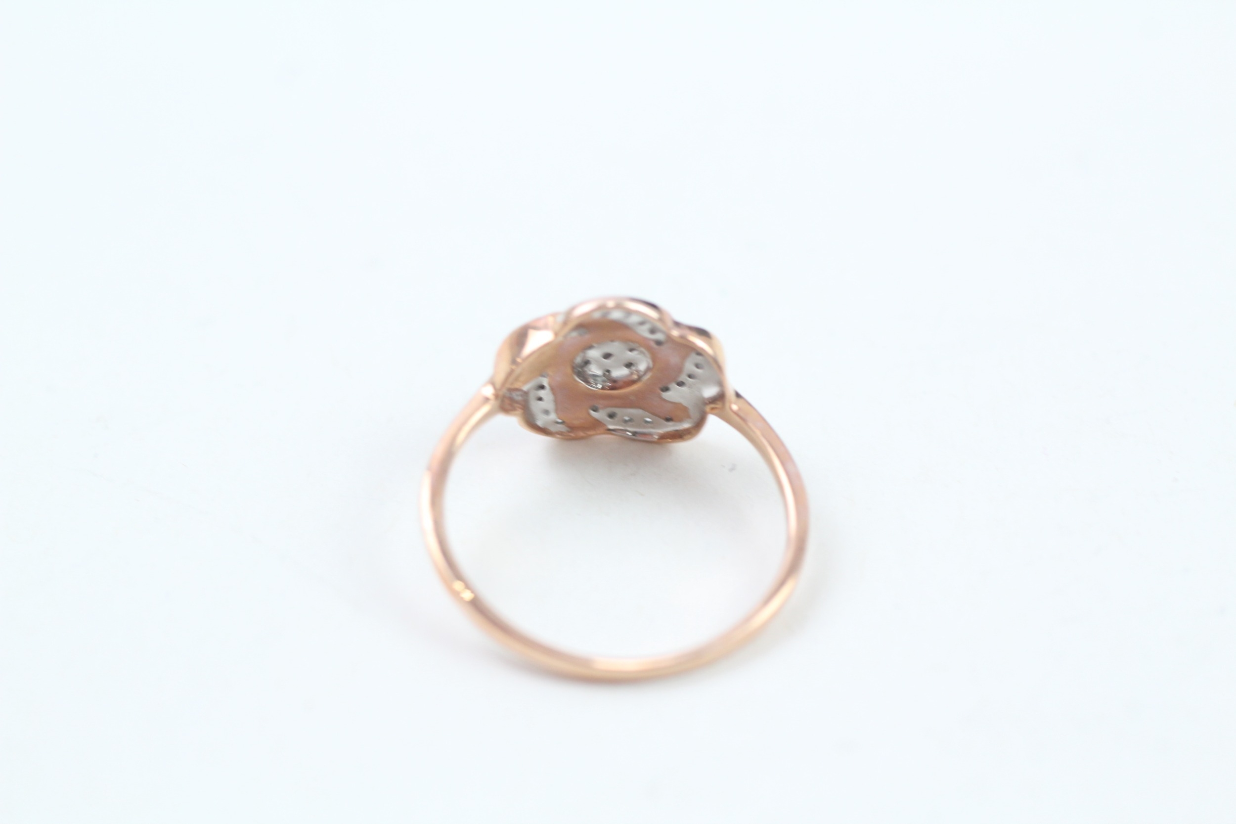 9ct rose gold diamond cluster dress ring (1.8g) - Image 4 of 4