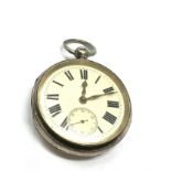 Vintage Gents Sterling Silver Pocket Watch Key-wind Working