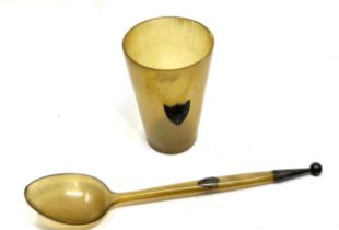 5 x .925 sterling detailed & bone cup & spoon